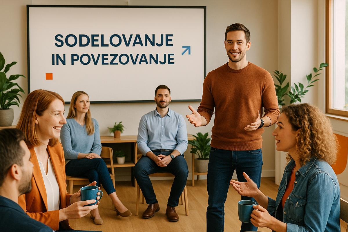 Povezovanje udeležencev delavnice med odmorom