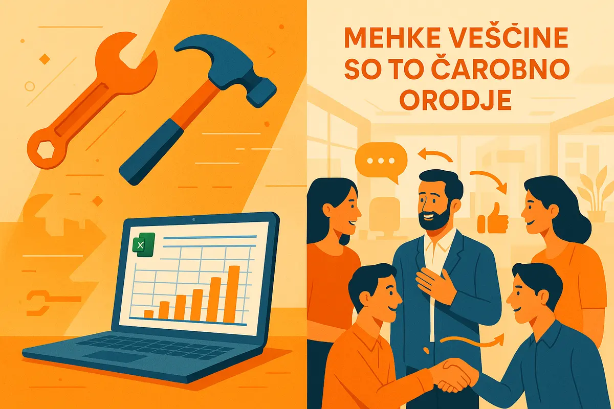 Pisane ikone mehkih veščin v mreži povezav